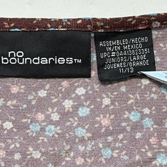 No Boundaries Babydoll Top Cropped sz L Y2K Dark Cottagecore Forest Fairy Grunge - Picture 6 of 6